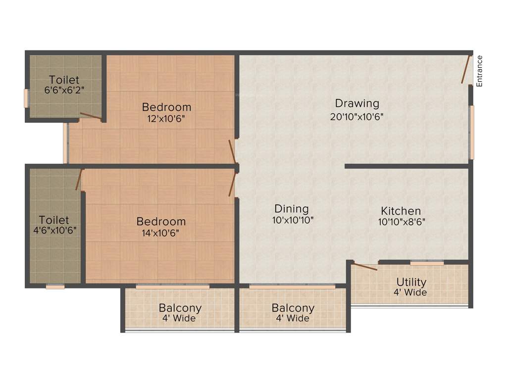 Sekhar Casa Bianca (2BHK+2T (1,240 sq ft) 1240 sq ft)