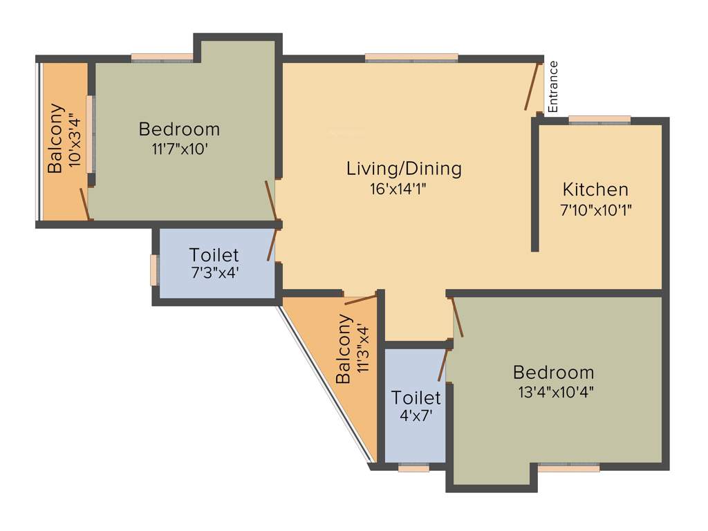 RKN Lakshya Flats (2BHK+2T (990 sq ft) 990 sq ft)