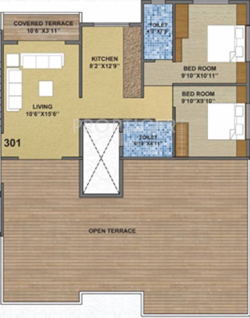 Shree Ganesh Constructions Royale Floor Plan (2BHK+2T (1,342 sq ft) 1342 sq ft)