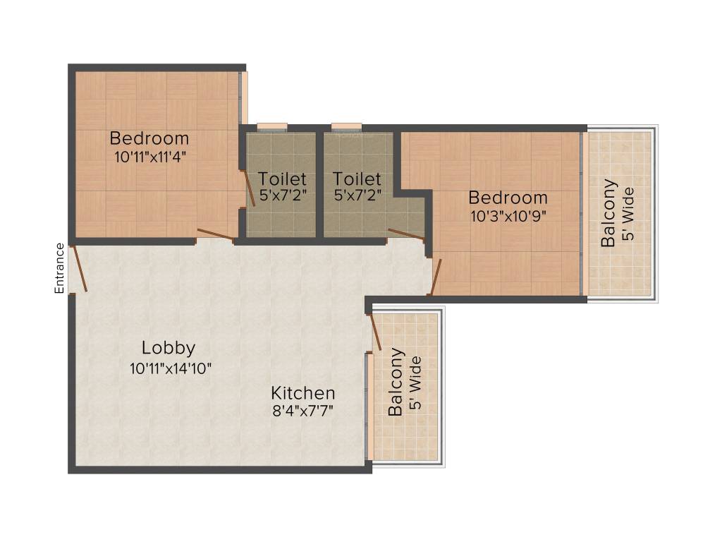 Raheja Krishna Housing Scheme (2BHK+2T (630 sq ft) 630 sq ft)