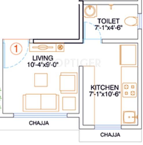 Zee Nikita (1BHK+1T (567 sq ft) 567 sq ft) Zee Nikita (1BHK+1T (567 sq ft) 567 sq ft)