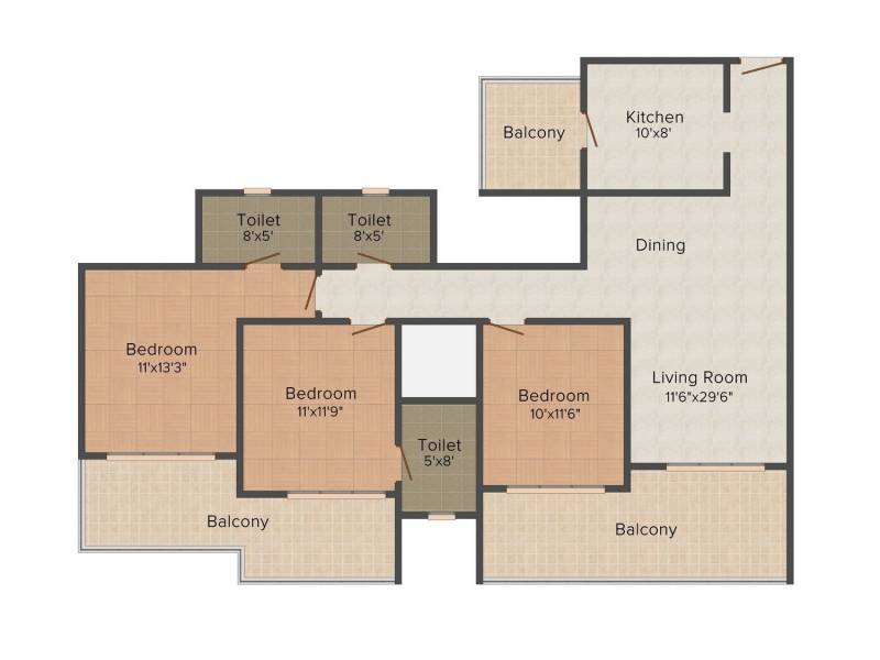 L And T Crescent Bay (3BHK+3T (1,720 sq ft) 1720 sq ft)