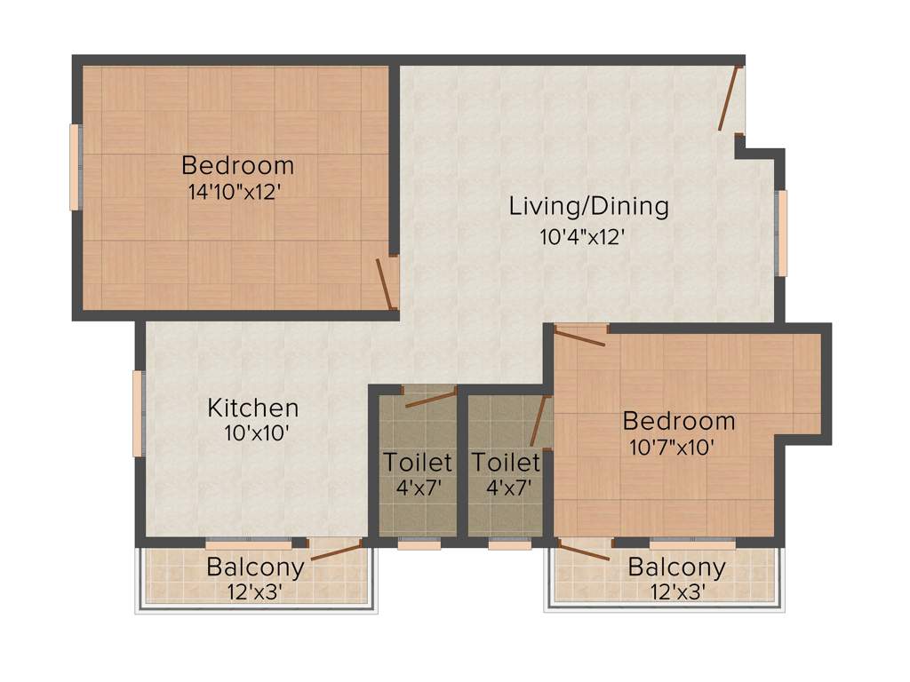 RKN Sri Raksha (2BHK+2T (1,045 sq ft) 1045 sq ft)