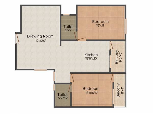 Priyadarshini Adhishthan (2BHK+2T (1,380 sq ft) 1380 sq ft)