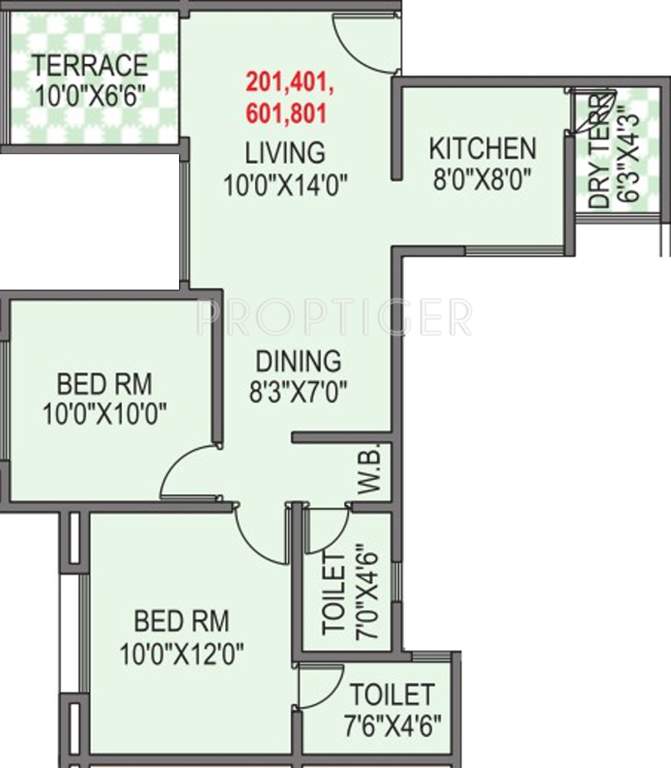 Lifestyle Royal Oak (2BHK+2T (866 sq ft) 866 sq ft)