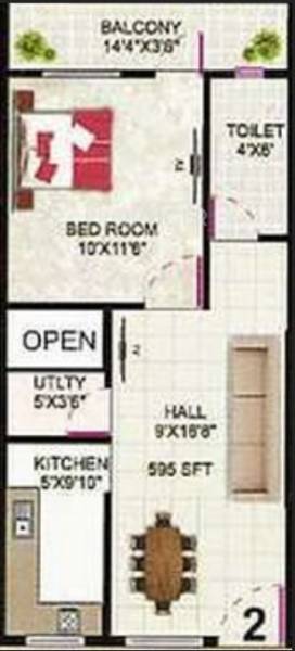 Vasavi Icon (1BHK+1T (595 sq ft) 595 sq ft)