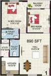 Vasavi Icon (2BHK+2T (890 sq ft) 890 sq ft)