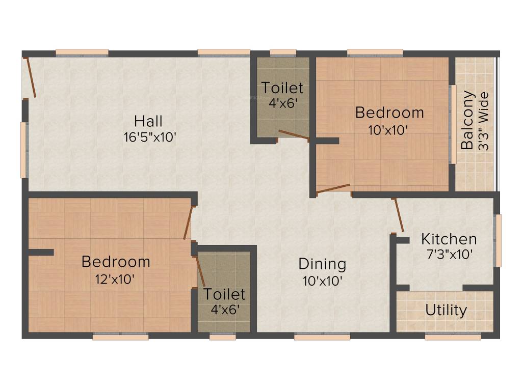 Sruthika Springfields (2BHK+2T (1,008 sq ft) 1008 sq ft)