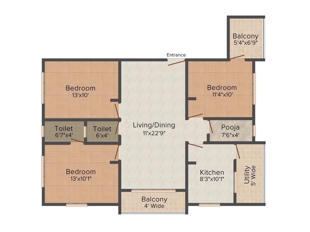 SVC Belinda (3BHK+2T (1,340 sq ft) 1340 sq ft)