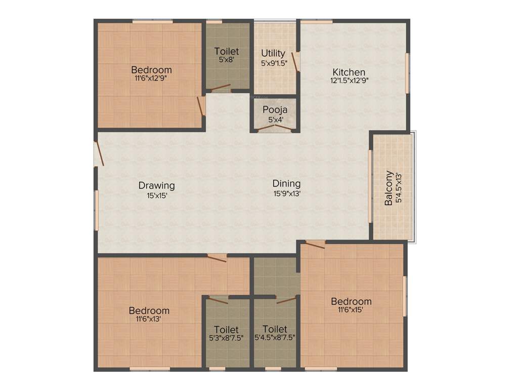 Swasudha Tree Storie (3BHK+3T (1,975 sq ft) + Pooja Room 1975 sq ft)