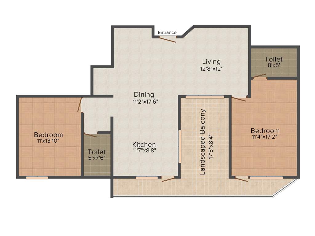Northernsky Courtyard (2BHK+2T (1,410 sq ft) 1410 sq ft)