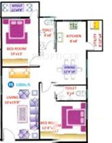 Srimitra Landmark (2BHK+2T (1,080 sq ft) 1080 sq ft)