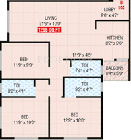 Prakruti Sigma (3BHK+3T (1,265 sq ft) 1265 sq ft) Prakruti Sigma (3BHK+3T (1,265 sq ft) 1265 sq ft)