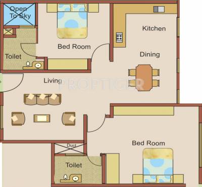 Manasa Mayura (2BHK+2T (1,190 sq ft) 1190 sq ft)
