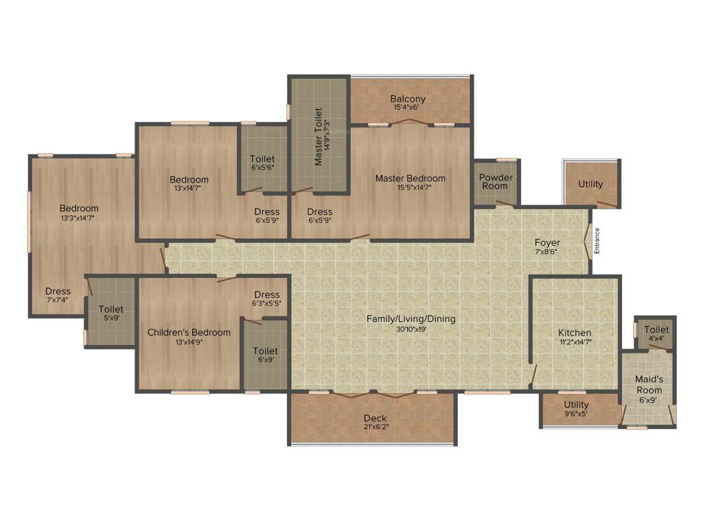 Prestige Leela Residences (4BHK+5T (3,692 sq ft) + Servant Room 3692 sq ft)