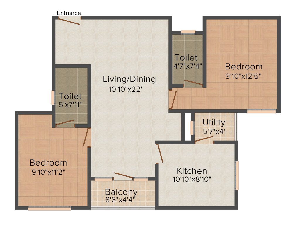 Marutham Odyssey (2BHK+2T (1,168 sq ft) 1168 sq ft)