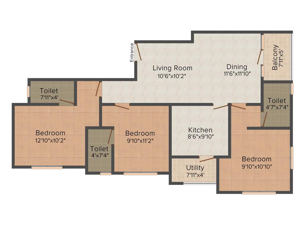 Marutham Odyssey (3BHK+3T (1,425 sq ft) 1425 sq ft)