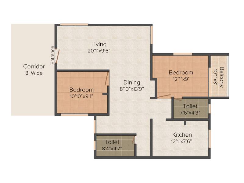 Rohini Nakshatra (2BHK+2T (1,065 sq ft) 1065 sq ft)