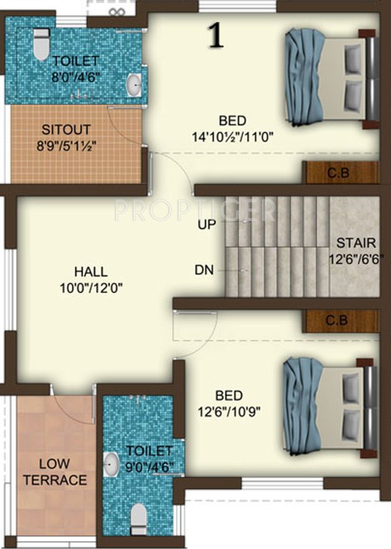 Rohini Raagam (3BHK+3T (1,312 sq ft) 1312 sq ft)