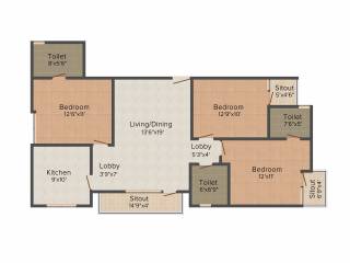 Vipul Pratham Apartments (3BHK+3T (1,640 sq ft) 1640 sq ft) Vipul Pratham Apartments (3BHK+3T (1,640 sq ft) 1640 sq ft)