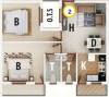 Bharath Squarees Floor Plan (2BHK+2T (850 sq ft) 850 sq ft)