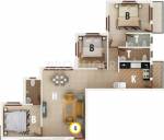 Floor Plan (3BHK+2T (1,250 sq ft) 1250 sq ft) Bharath Squarees Floor Plan (3BHK+2T (1,250 sq ft) 1250 sq ft)