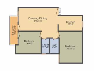 Krish City Phase 2 (2BHK+2T (800 sq ft) 800 sq ft) Krish City Phase 2 (2BHK+2T (800 sq ft) 800 sq ft)