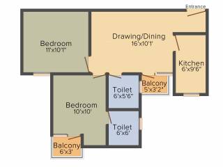 Krish City Phase 2 (2BHK+2T (815 sq ft) 815 sq ft) Krish City Phase 2 (2BHK+2T (815 sq ft) 815 sq ft)