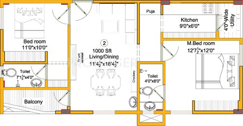Vaishno Vasudha (2BHK+2T (1,000 sq ft) 1000 sq ft)