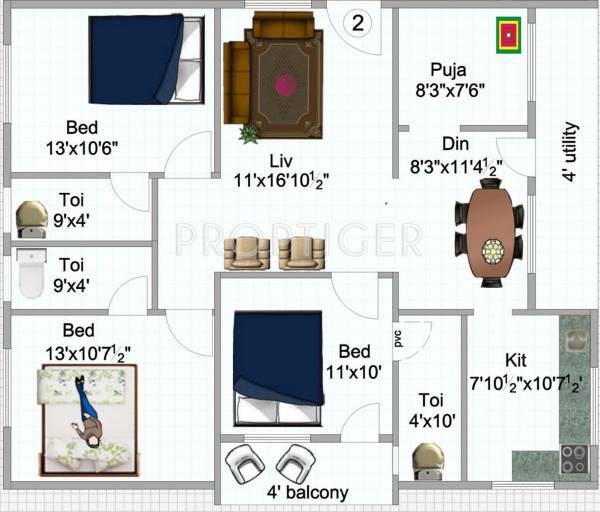 KR Devatha Geethanjali (3BHK+3T (1,500 sq ft) 1500 sq ft)