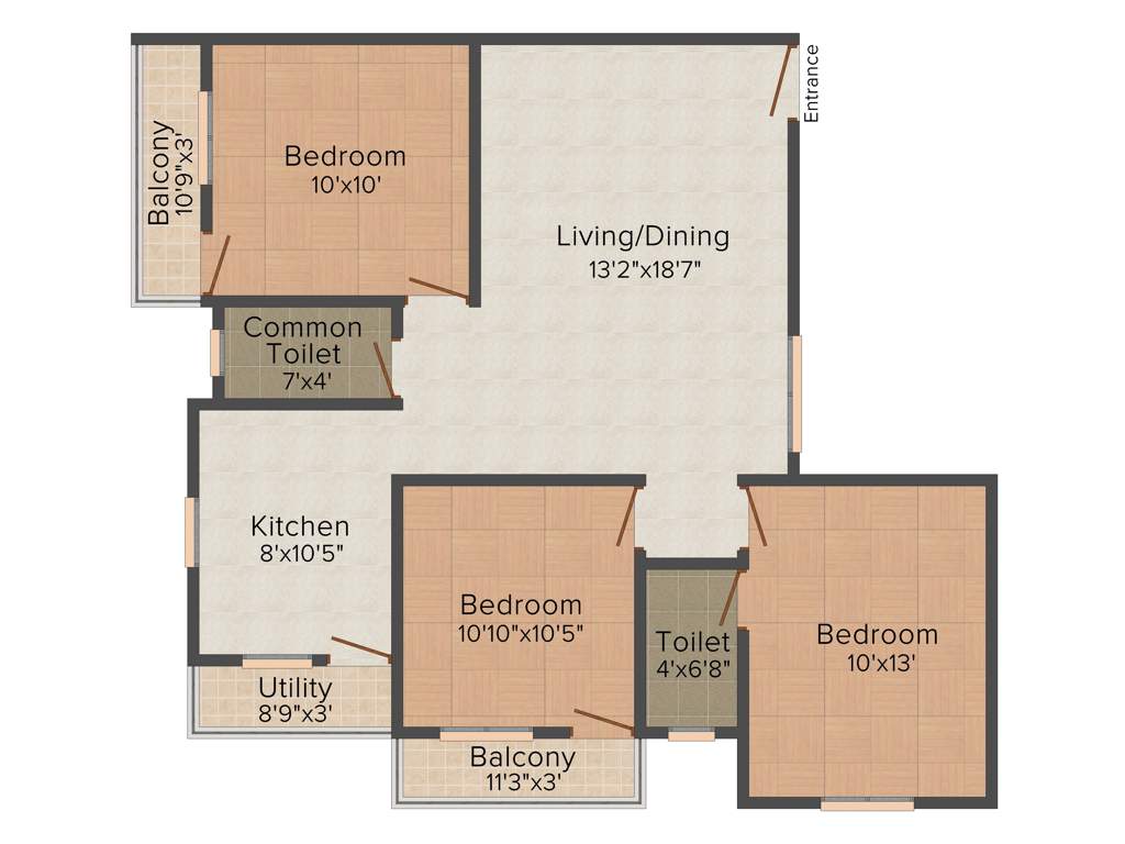 Bharath Citi Square (3BHK+2T (1,200 sq ft) 1200 sq ft)