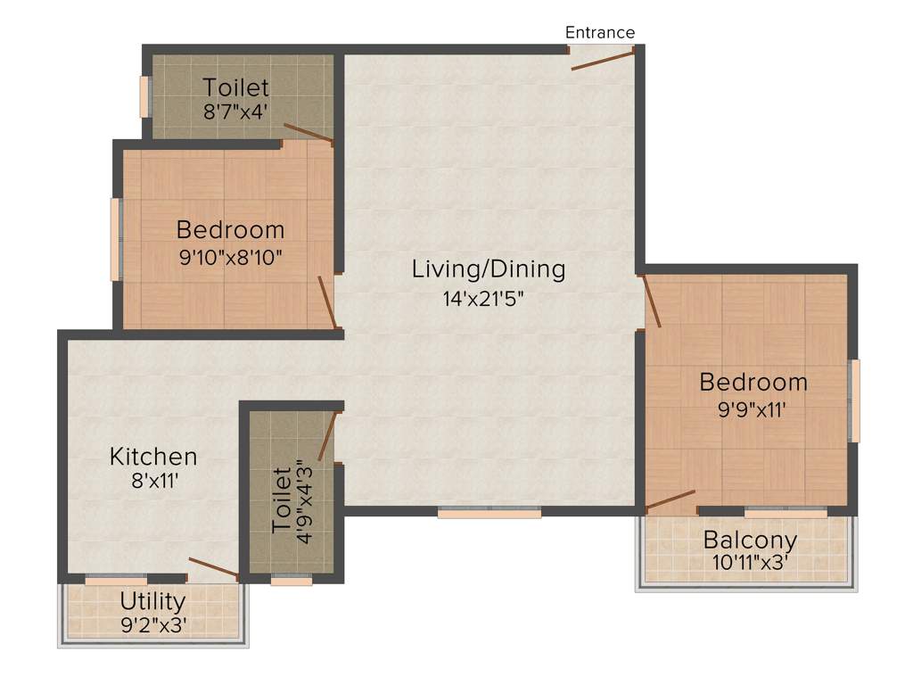 Bharath Citi Square (2BHK+2T (1,000 sq ft) 1000 sq ft)