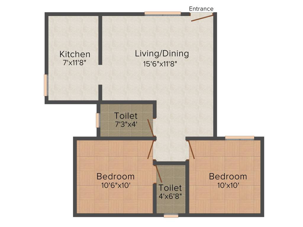 Bharath Citi Square (2BHK+2T (850 sq ft) 850 sq ft)