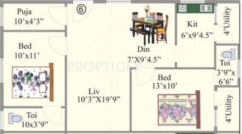 KR Geethanjali Elite (2BHK+2T (1,000 sq ft) 1000 sq ft)