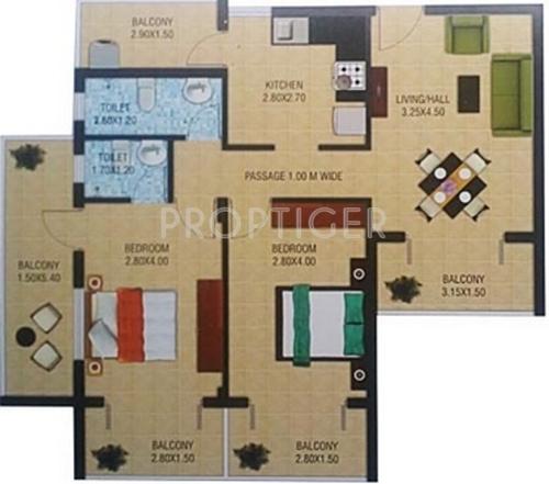 Kharangate Rose Valley (2BHK+2T (1,119 sq ft) 1119 sq ft)