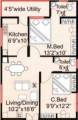 Floor Plan (2BHK+2T (845 sq ft) 845 sq ft) Ajantha Hightech Vyshnavi Enclave Floor Plan (2BHK+2T (845 sq ft) 845 sq ft)