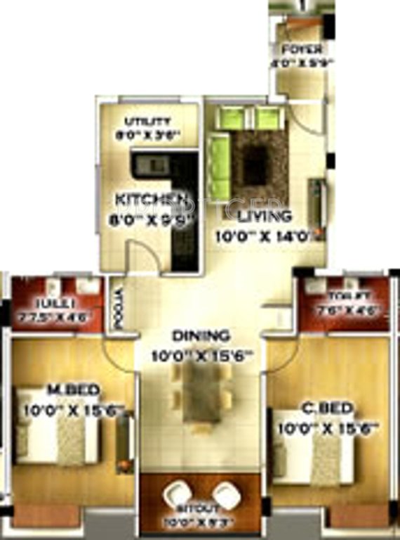 Royal Skyline (2BHK+2T (1,125 sq ft) 1125 sq ft)