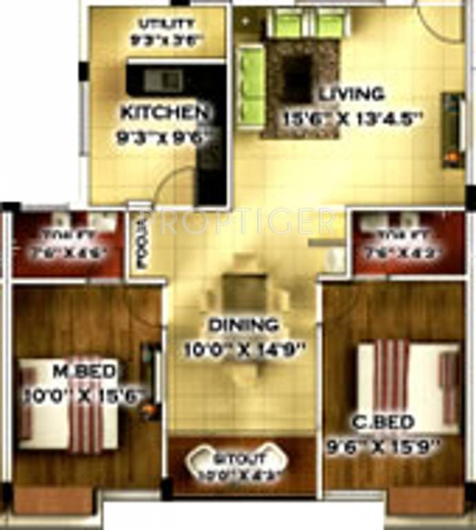 Royal Skyline (2BHK+2T (1,170 sq ft) 1170 sq ft)