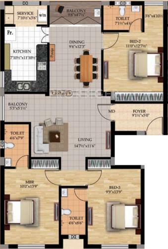 Royal Shelter Woods (3BHK+3T (1,560 sq ft) 1560 sq ft) Royal Shelter Woods (3BHK+3T (1,560 sq ft) 1560 sq ft)