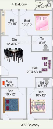 KR Geethanjali Annexe (3BHK+3T (1,390 sq ft) 1390 sq ft)