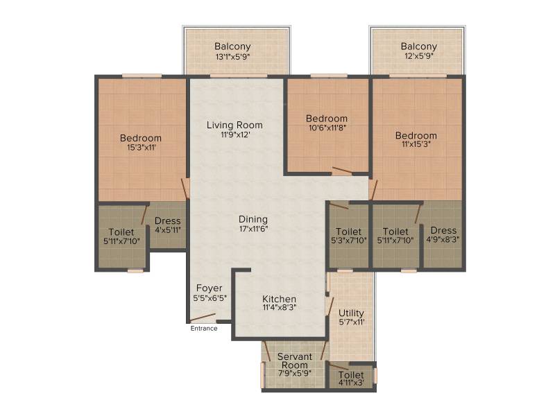 Krishvi Dhavala (3BHK+4T (1,875 sq ft) + Servant Room 1875 sq ft)