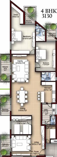 Krishvi Dhavala (4BHK+4T (3,130 sq ft) + Servant Room 3130 sq ft)