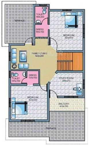 Flair Waterface (4BHK+4T (2,325 sq ft) 2325 sq ft)