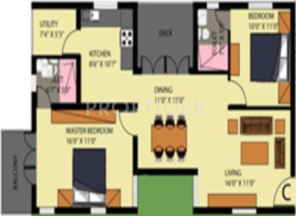 Floor Plan (2BHK+2T (1,185 sq ft) 1185 sq ft) SSB Sai Padham Floor Plan (2BHK+2T (1,185 sq ft) 1185 sq ft)