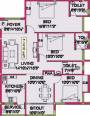 Vignesh Flats Apsaraa Floor Plan (3BHK+3T (1,410 sq ft) 1410 sq ft)