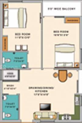 Adishakti Pratha (2BHK+2T (966 sq ft) 966 sq ft)