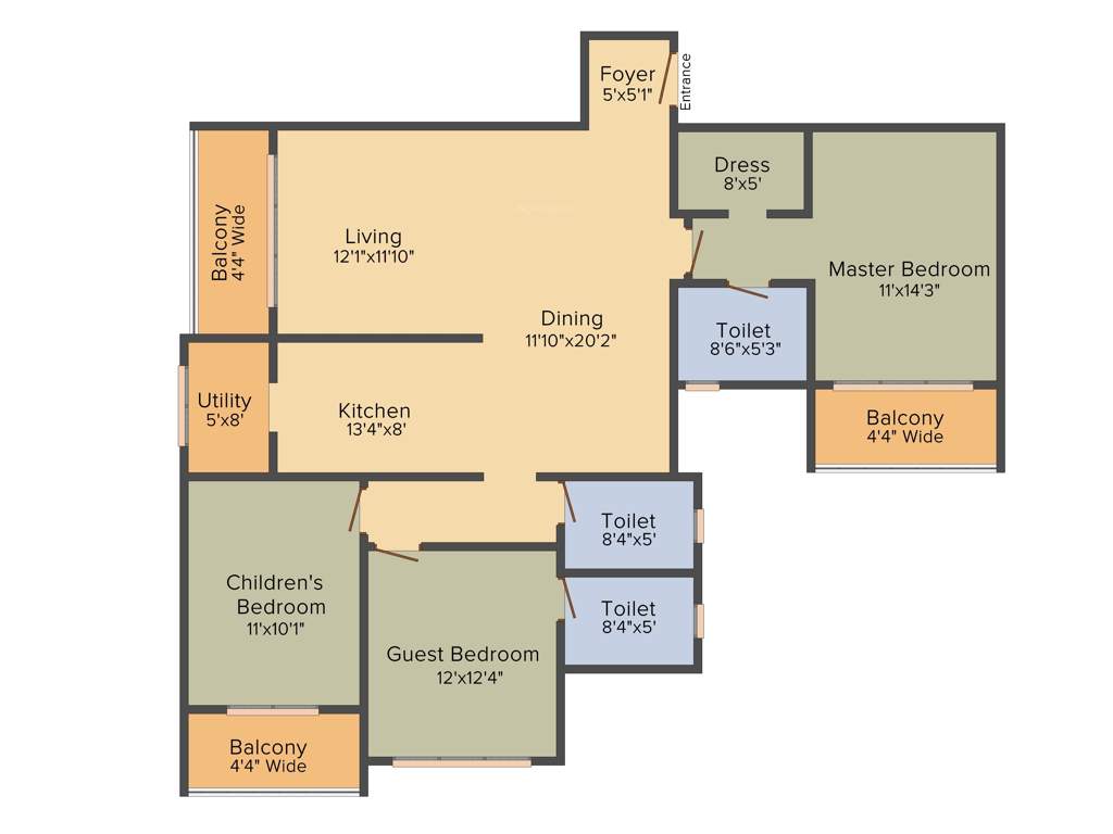Salarpuria Sattva Aspire (3BHK+3T (2,041 sq ft) 2041 sq ft)