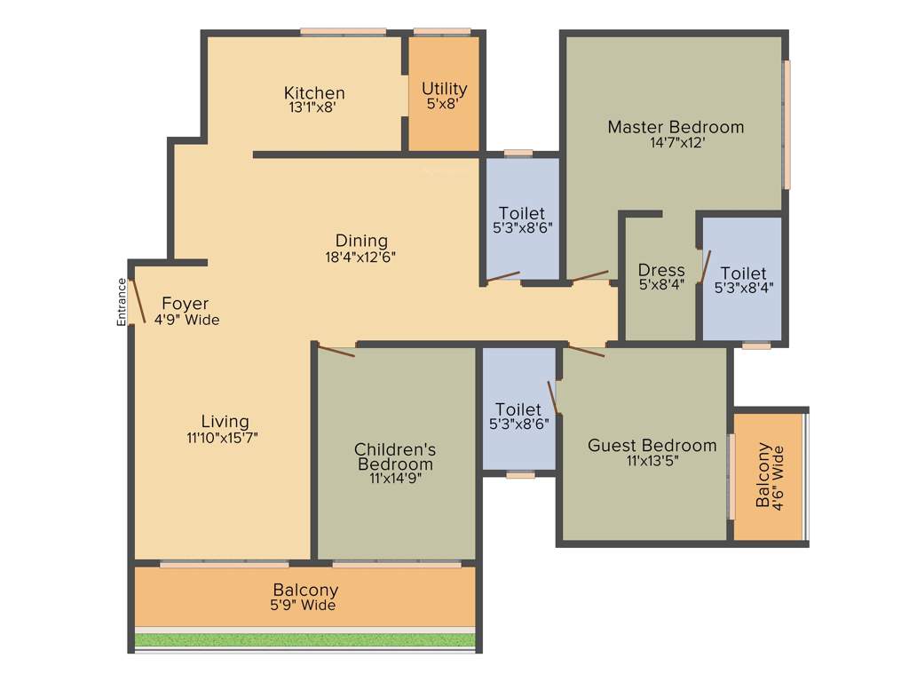 Salarpuria Sattva Aspire (3BHK+3T (2,093 sq ft) 2093 sq ft)