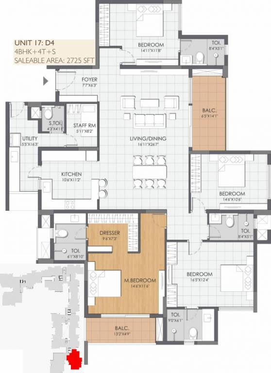 DNR Reflection (4BHK+5T (2,725 sq ft) + Servant Room 2725 sq ft)