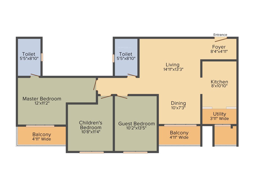 Salarpuria Sattva Melody (3BHK+2T (1,512 sq ft) 1512 sq ft)
